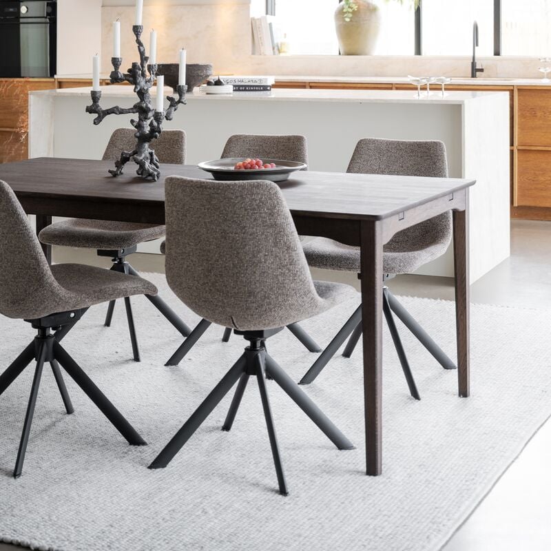 Rowico Home Dunmore pyörivä ja keinuva tuoli tumma beige/musta